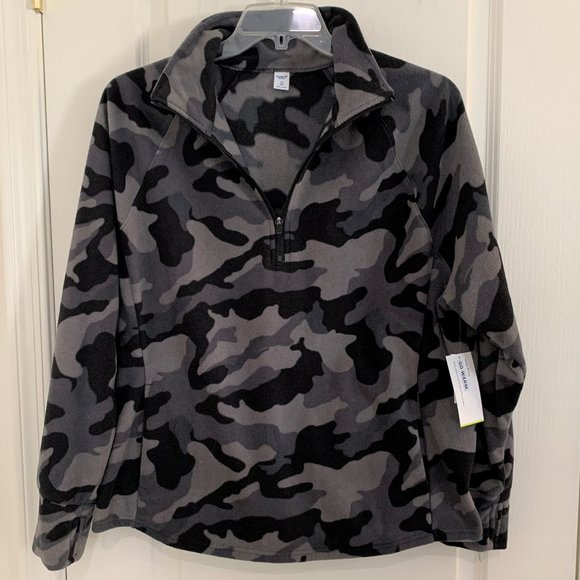 Old Navy Active Camo Go-Warm Sweatshirt Micro Performance Fleece Black Size 2X - Picture 3 of 7